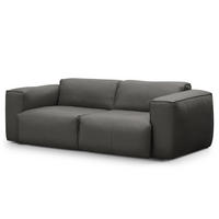 2-SITZER SOFA - Schwarz/Grau, Leder/Kunststoff (220/71/102cm) - home24