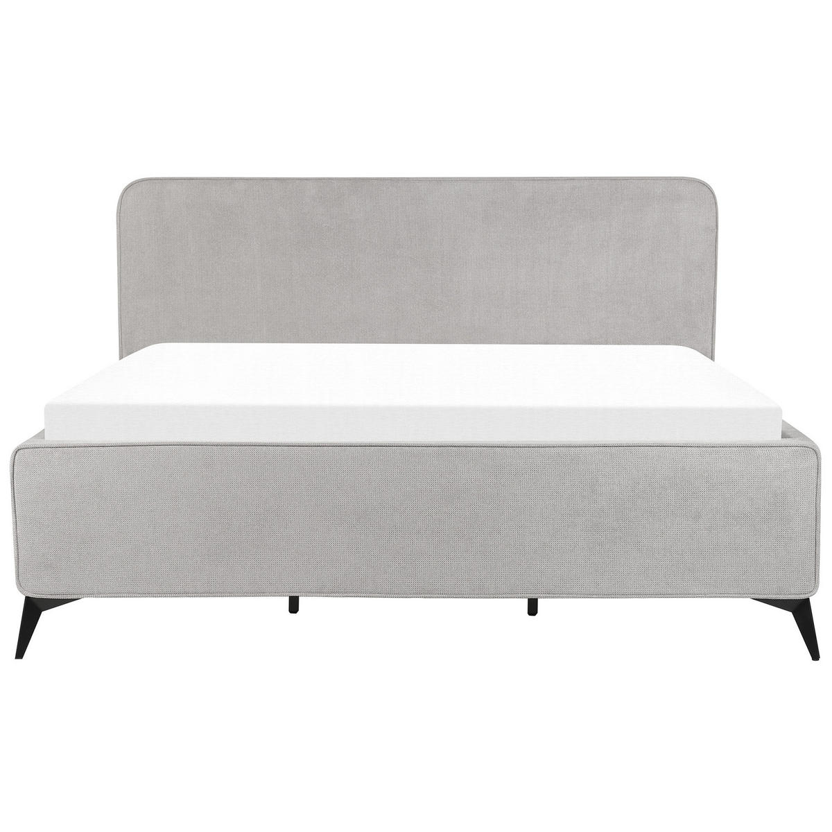 POLSTERBETT mit Lattenrost 180x200 cm Grau Valognes - Hellgrau, Textil (180/200cm) - Beliani