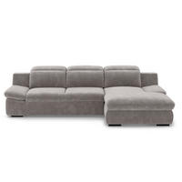 ECKSOFA mit Schlaffunktion und Bettkasten - Hellgrau, Kunststoff/Textil (168/276cm) - Cotta