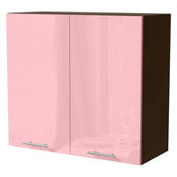 HÄNGESCHRANK Brerra lava / Front RAL 3015 hellrosa Hochglanz 80 / 32,5 / 72cm - Dunkelgrau/Hellrosa, Holzwerkstoff/Metall (80/72/32.5cm) - Feldmann-Wohnen