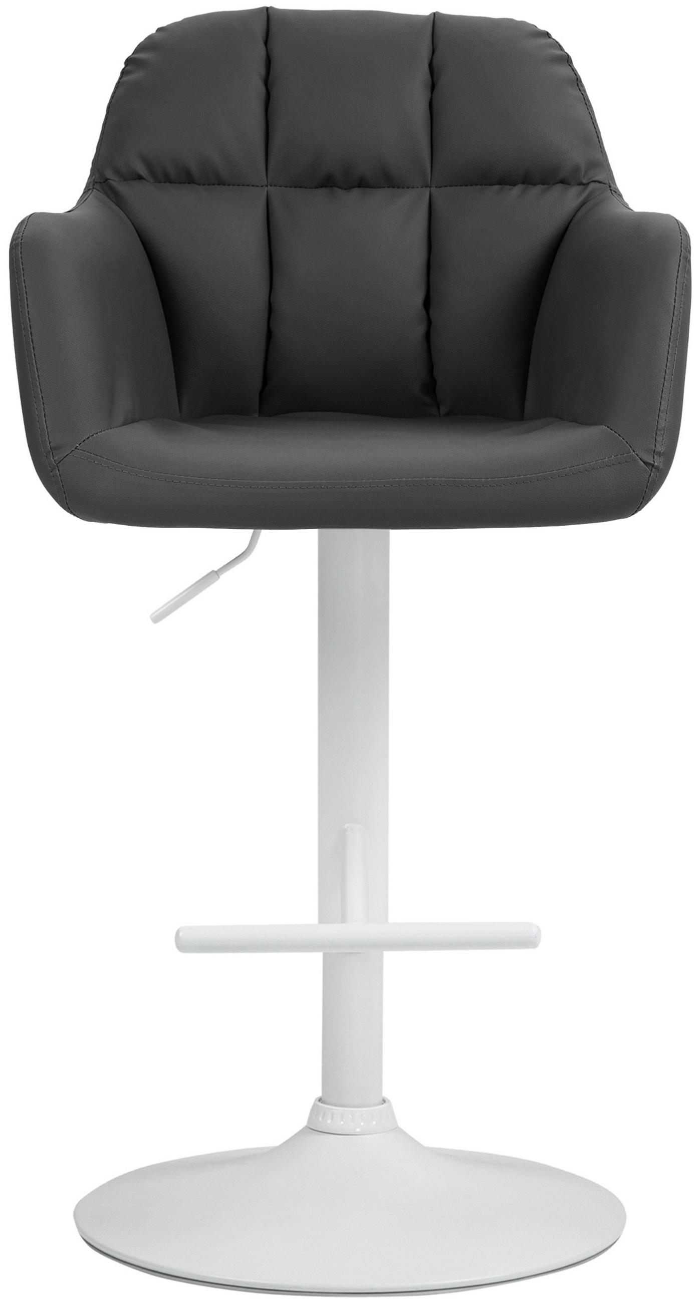 BARHOCKER Nardo Kunstleder weiß schwarz - Schwarz/Weiß, Kunststoff/Metall (57/118/59cm) - TPFLiving