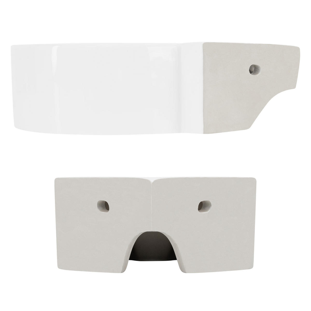 WASCHBECKEN - Weiß, Keramik (36/13/45cm) - ML-DESIGN