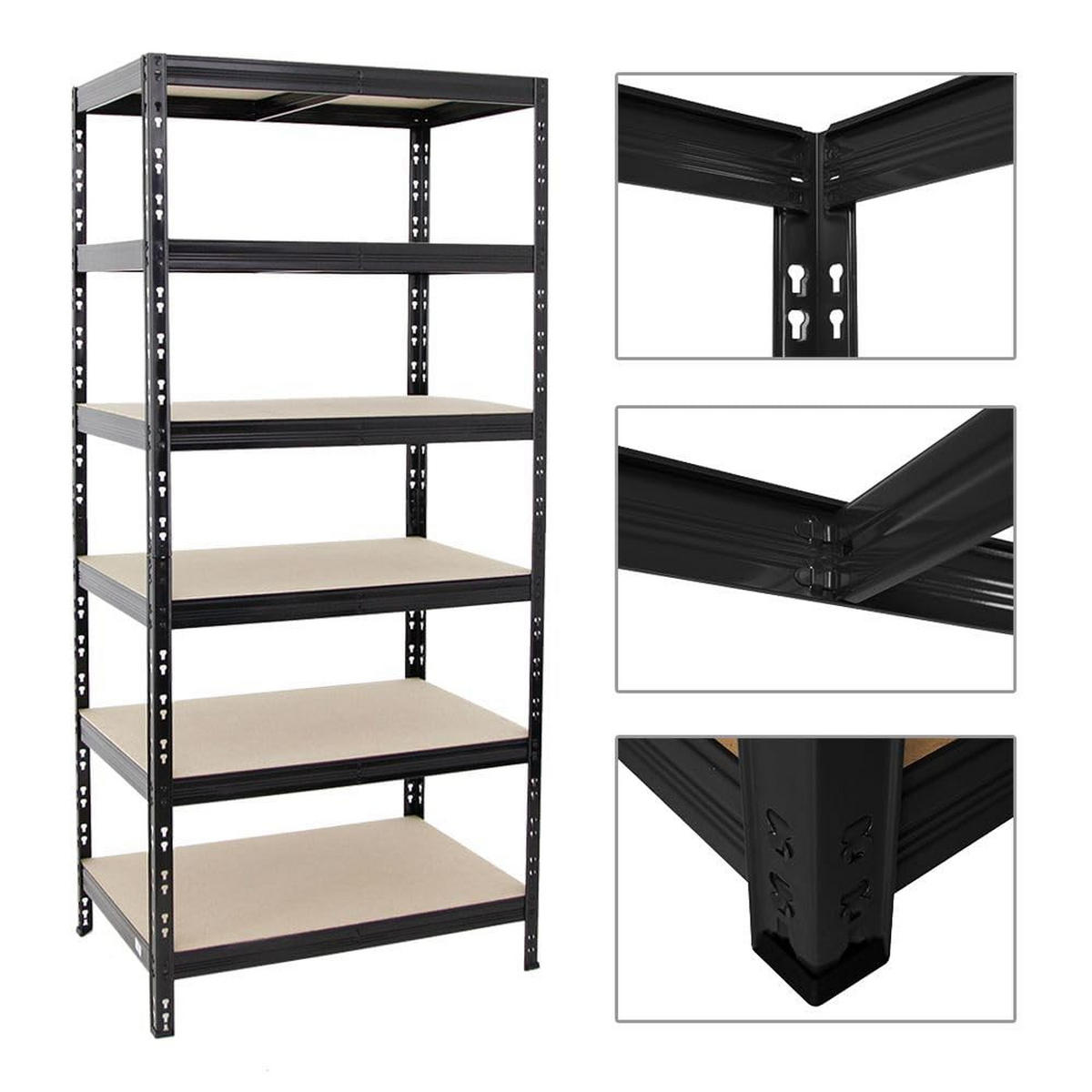 SCHWERLASTREGAL Giant Tiger 200x90x60 cm Fachlast 265 kg 6-Ebenen Schwarz - Schwarz, Metall (90/200/60cm) - PROREGAL