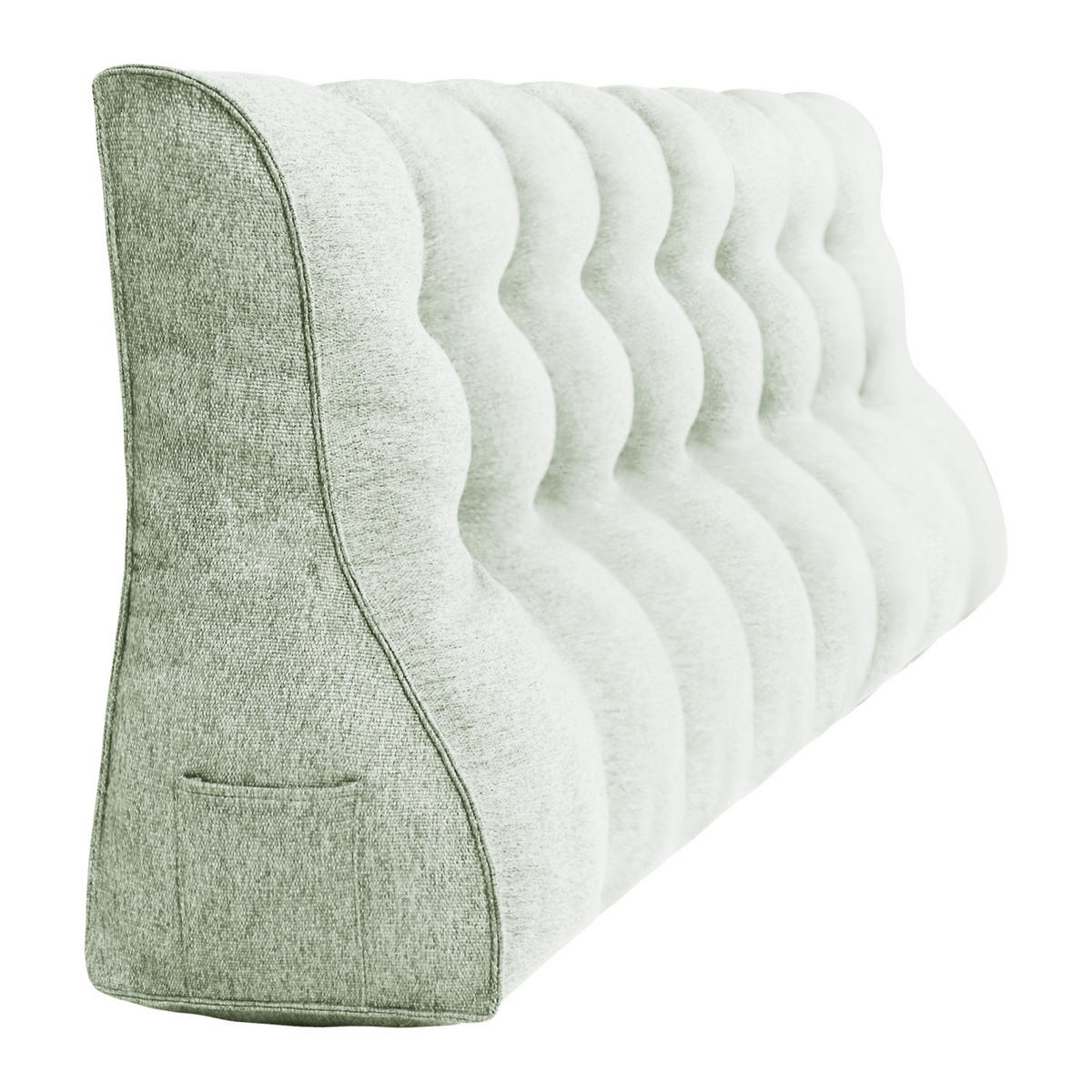 RÜCKENKISSEN Körperkontur Leinenlook Weiß 200 cm - Weiß, Textil (55/200cm) - Vercart