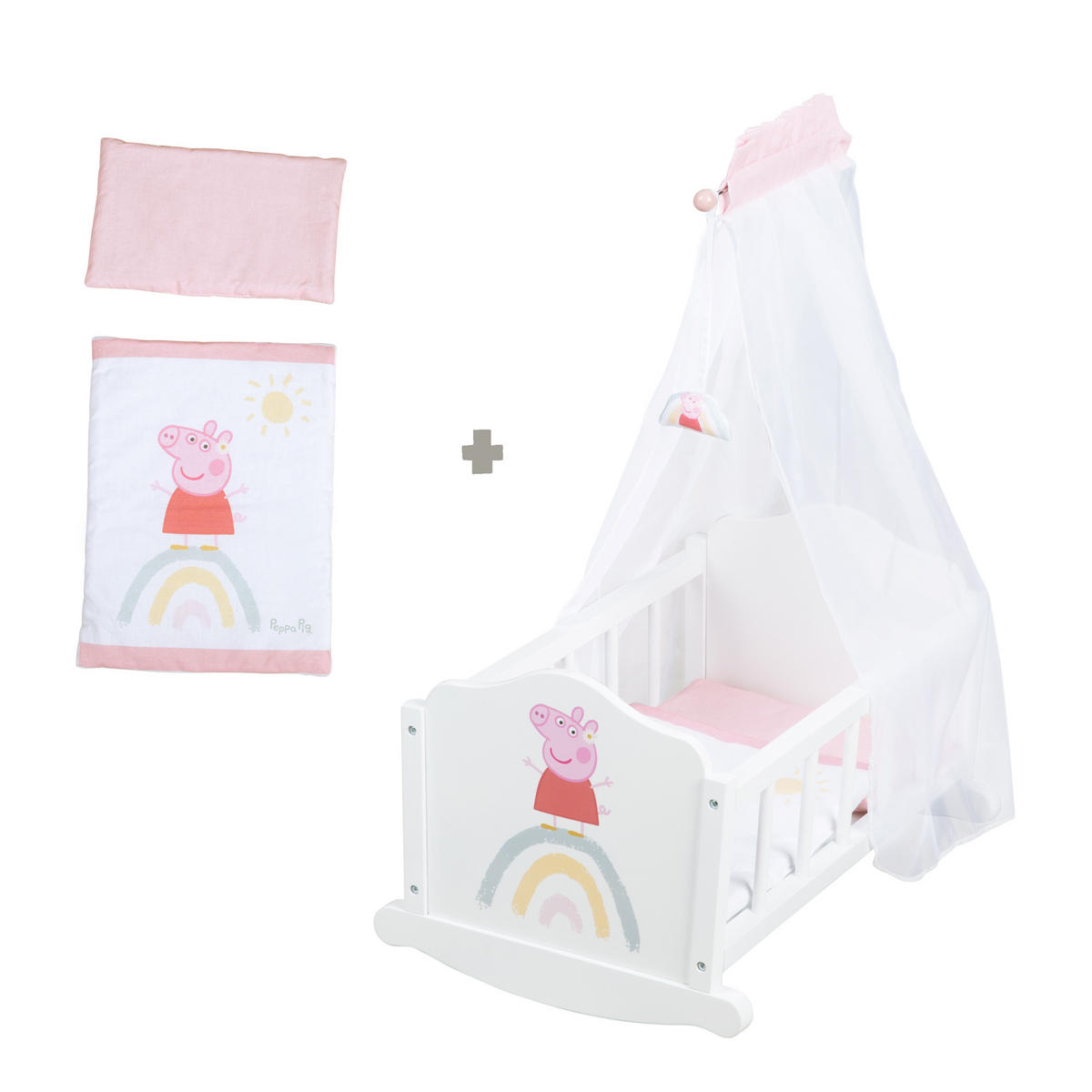 PUPPENWIEGE Peppa Pig - Weiß, Holz (35/61.5/52cm) - Roba