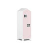 KINDERKLEIDERSCHRANK MIRUM mit 3 Einlegeböden und Türen, Weiß/Rosé - Pink/Weiß, Holz (40/145/45cm) - KONSIMO®