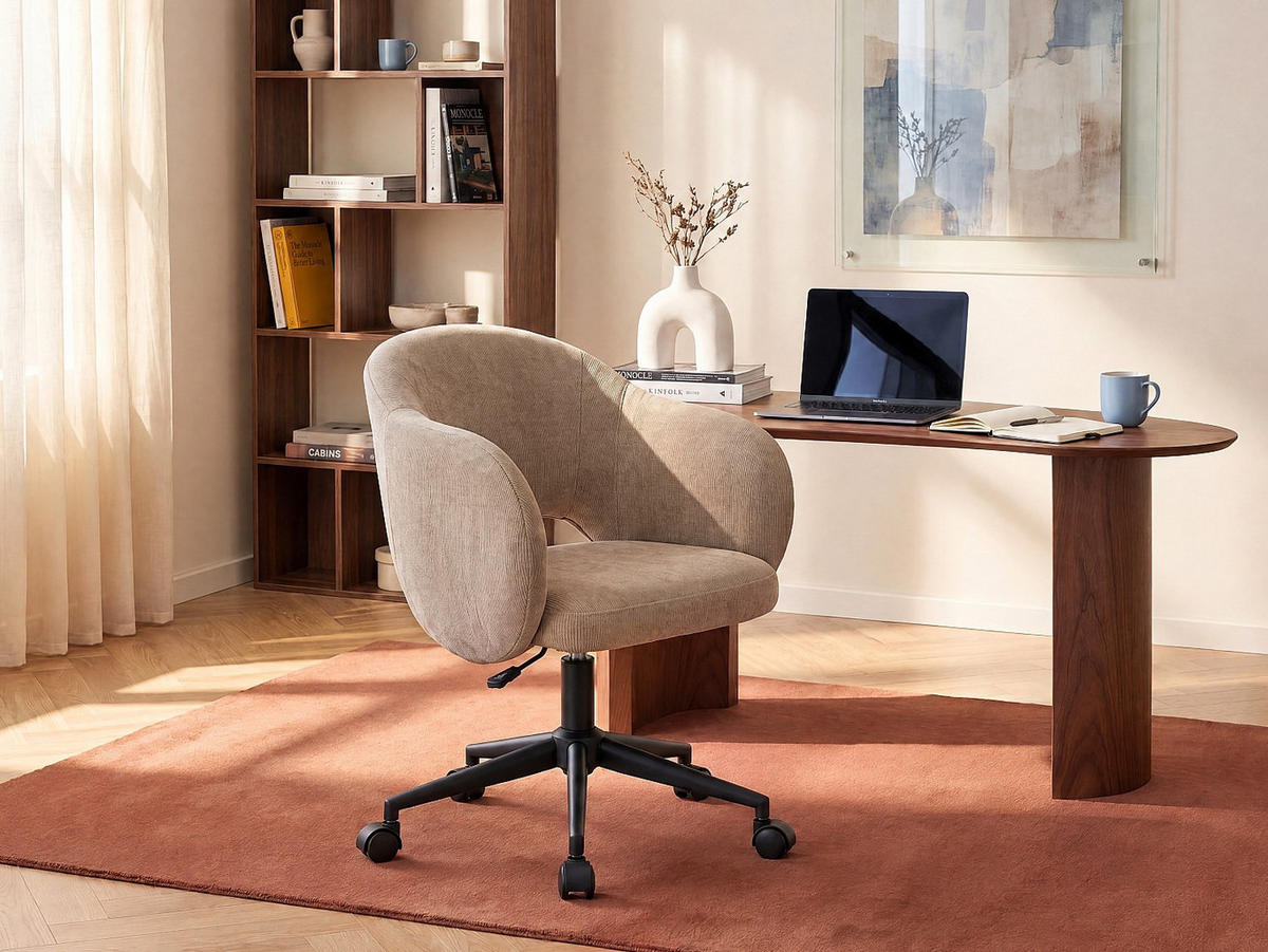 BÜROSTUHL ohne Armlehnen - 56.5 cm x 58 cm - stoff - beige Acacilio - Beige, Textil/Metall (56.5/85/58cm) - Vente-Unique