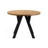 ESSTISCH INDAGA Ausziehbar 100-180cm Rund, Goldene eiche/schwarz - Eichefarben/Schwarz, Holz (100/180/75cm) - KONSIMO®
