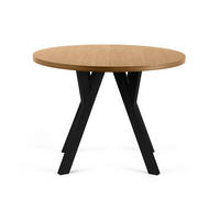 ESSTISCH INDAGA Ausziehbar 100-180cm Rund, Goldene eiche/schwarz - Eichefarben/Schwarz, Holz (100/180/75cm) - KONSIMO®