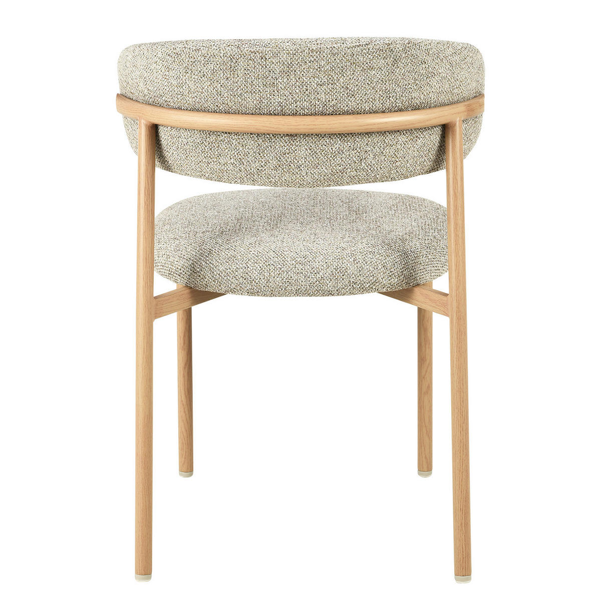 POLSTERSTUHL - 2er-Set - Strukturstoff / Edelstahl - Beige, Textil/Metall (55/80/57cm) - home24