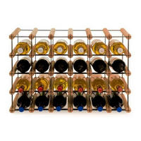 WEINREGAL Vinotega Mod Metal 42,5x62,5x24,5 cm 6x4 Flaschen Massives Kiefernholz Braun Geölt - Braun, Holz (62.5/42.5/24.5cm) - PROREGAL