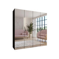 DREHTÜRENSCHRANK 202/200/52 4-türig - Beige/Schwarz, Holz/Metall (200/202/52cm) - Abiks Möbel