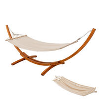 HÄNGEMATTE mit Gestell, 320x120x120 cm - Beige, Holz (120/120/320cm) - BELONID