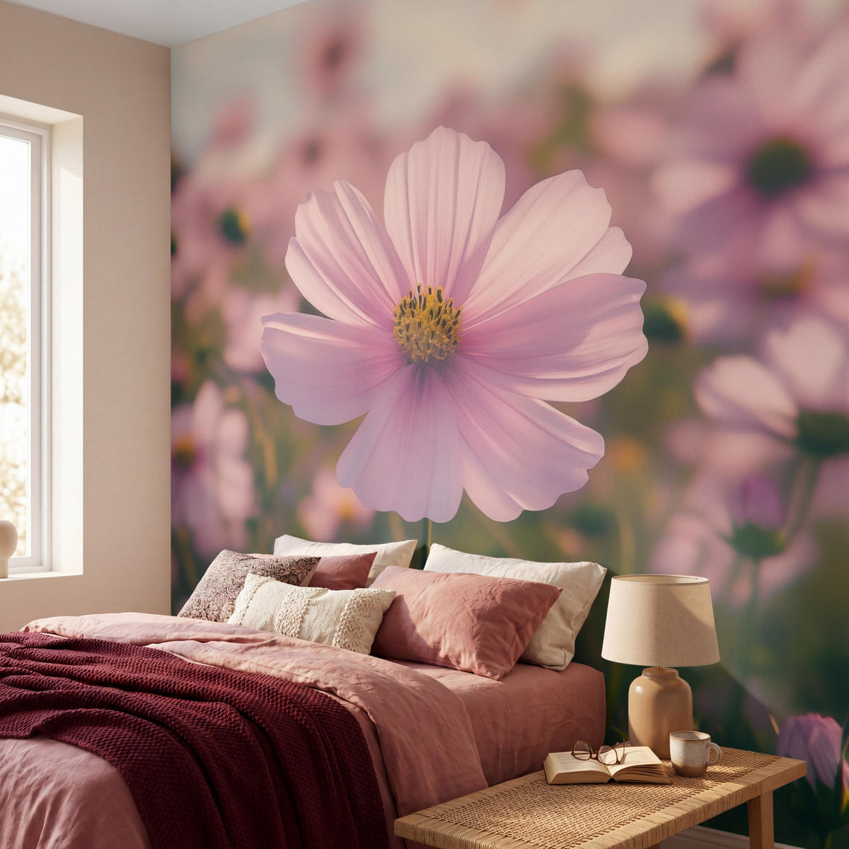 TAPETE - Blumen - Lila - Unscharf - 260x240 cm - Rosa, Papier (260/240cm) - OnlyWow