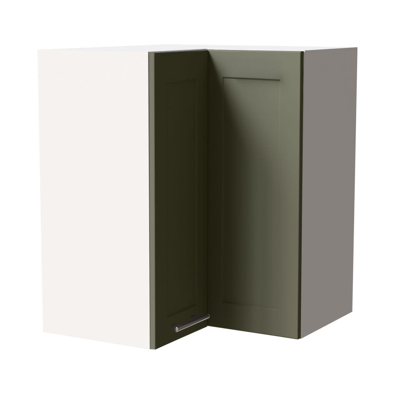 ECKHÄNGESCHRANK Oslo W12/60 Weiß / Reed Green Matt 60 / 60 / 72cm - Weiß/Grün, Holz/Holzwerkstoff (60/72/60cm) - Feldmann-Wohnen