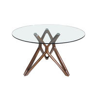 ESSTISCH Walnuss Glas 140/140/75 cm - Transparent/Walnussfarben, Holz (140/140/75cm) - ANGEL CERDA