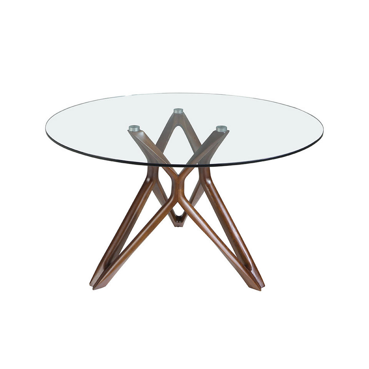 ESSTISCH Walnuss Glas 140/140/75 cm - Transparent/Walnussfarben, Holz (140/140/75cm) - ANGEL CERDA
