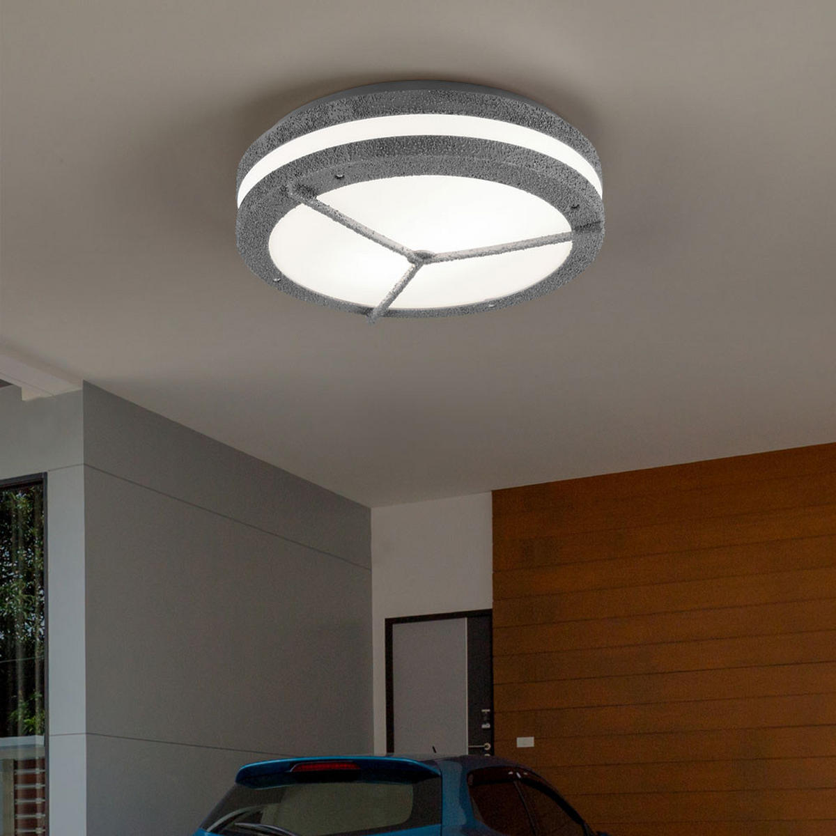 LED AUSSENDECKENLEUCHTE MURRAY Betonoptik Grau - Grau, Kunststoff (30/9/30cm)