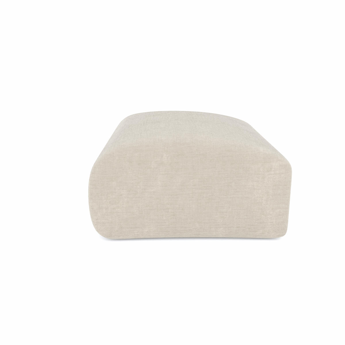 HOCKER Texturierter Samt Beige 75cm - Beige, Textil (75/45/75cm) - Sia Home