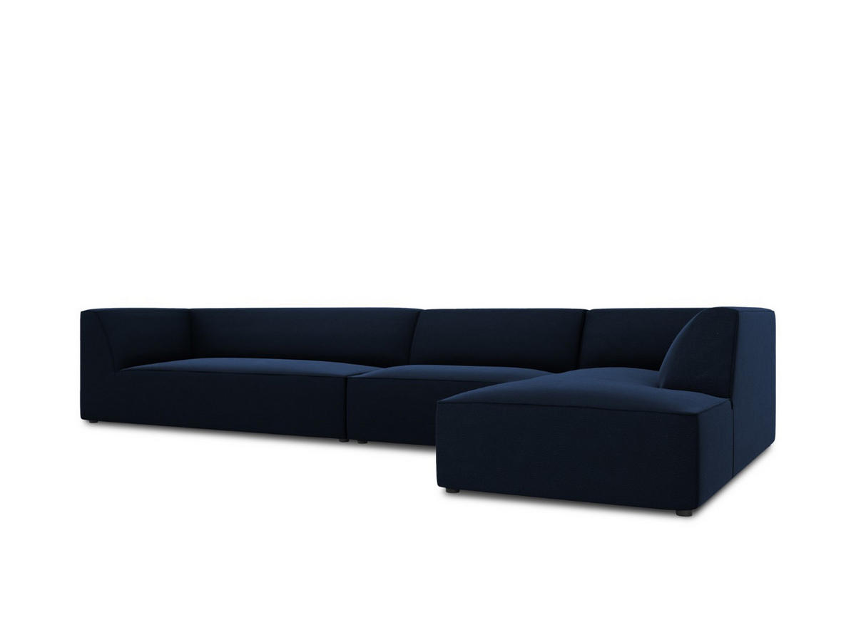ECKSOFA rechts Ruby aus Samt königsblau 5 Sitzplätze - Blau, Textil (180/366cm) - Micadoni