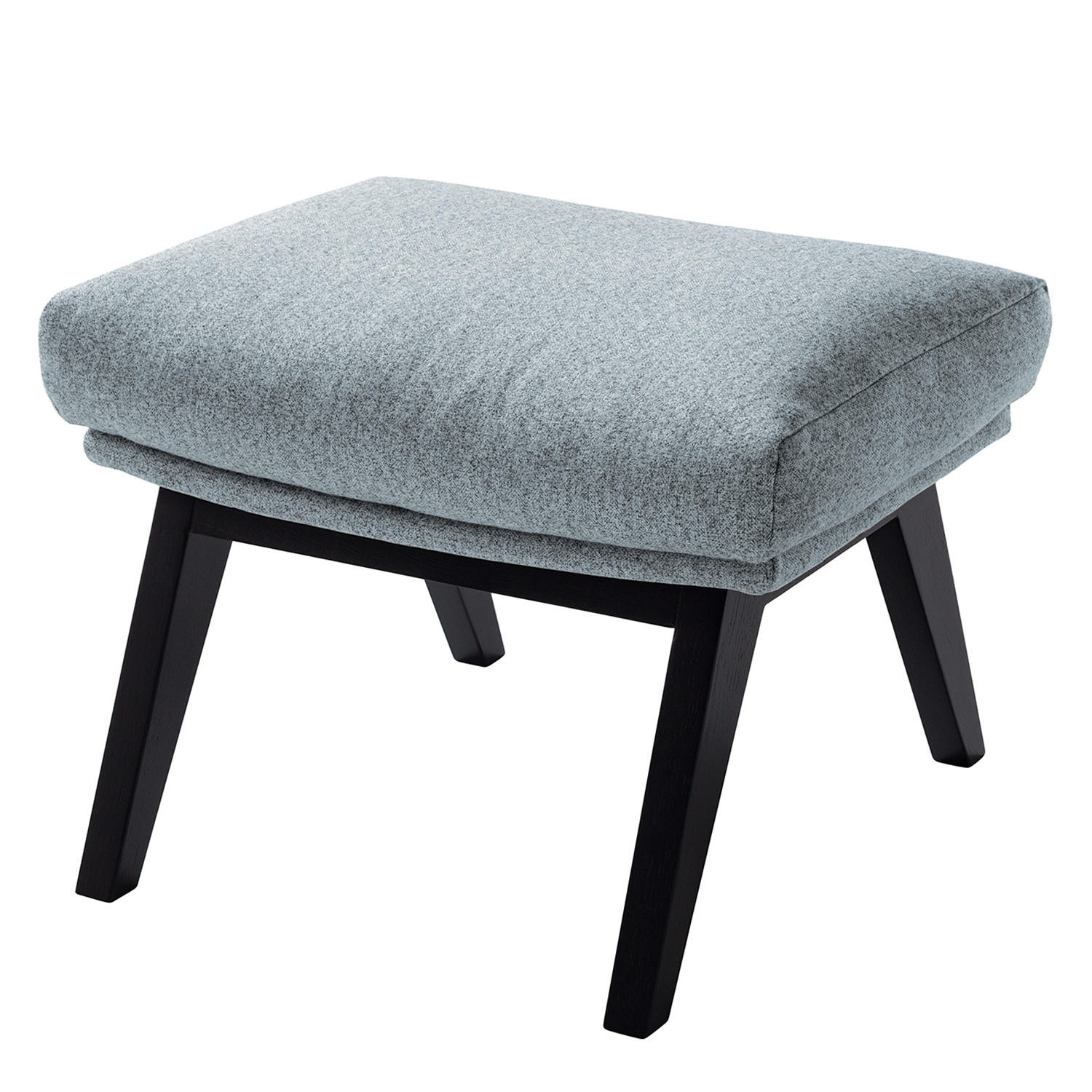 POLSTERHOCKER - Blaugrau/Schwarz, Eichenholz/Holz (54/41/41cm) - home24