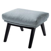 POLSTERHOCKER - Blaugrau/Schwarz, Eichenholz/Holz (54/41/41cm) - home24