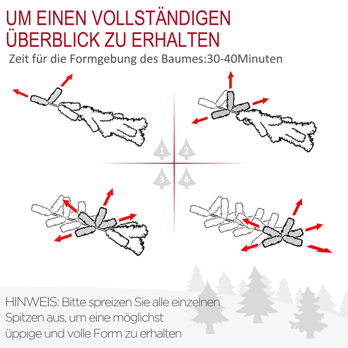 WEIHNACHTSBAUM, 180 cm, PVC, PE, Metall, Grün - Grün, Kunststoff (180cm) - HOMCOM