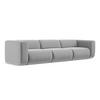 4-SITZER-SOFA Samt Stoff Grau - Schwarz/Grau, Kunststoff/Textil (319/70/89cm) - Makamii