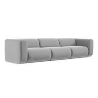 4-SITZER-SOFA Samt Stoff Grau - Schwarz/Grau, Kunststoff/Textil (319/70/89cm) - Makamii