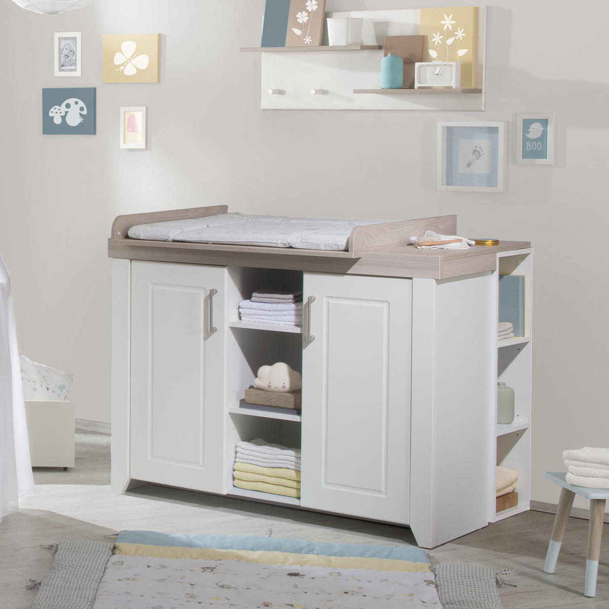 BABYZIMMER-SET Felicia I, 3-teilig - Weiß, Holzwerkstoff (76/82/144cm) - Roba