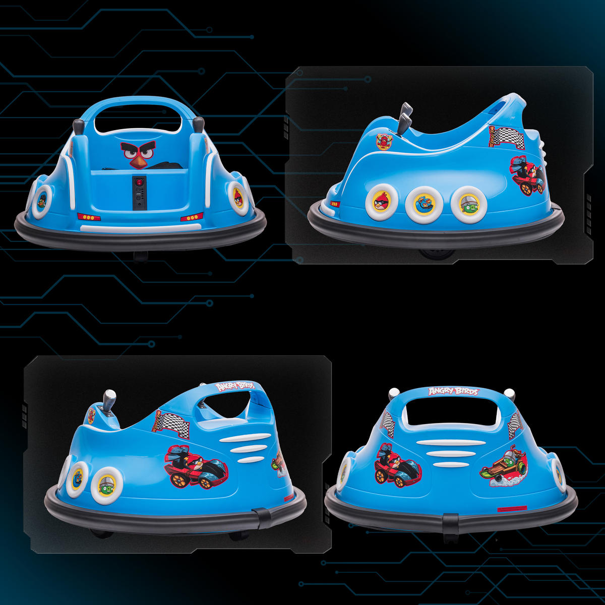 KINDER-AUTOSCOOTER DE-06209 Angry Birds lizenziert mit 360°-Drehung und Fernbedienung Blau - Blau, Kunststoff/Metall (73/73/44cm) - ComfortXL