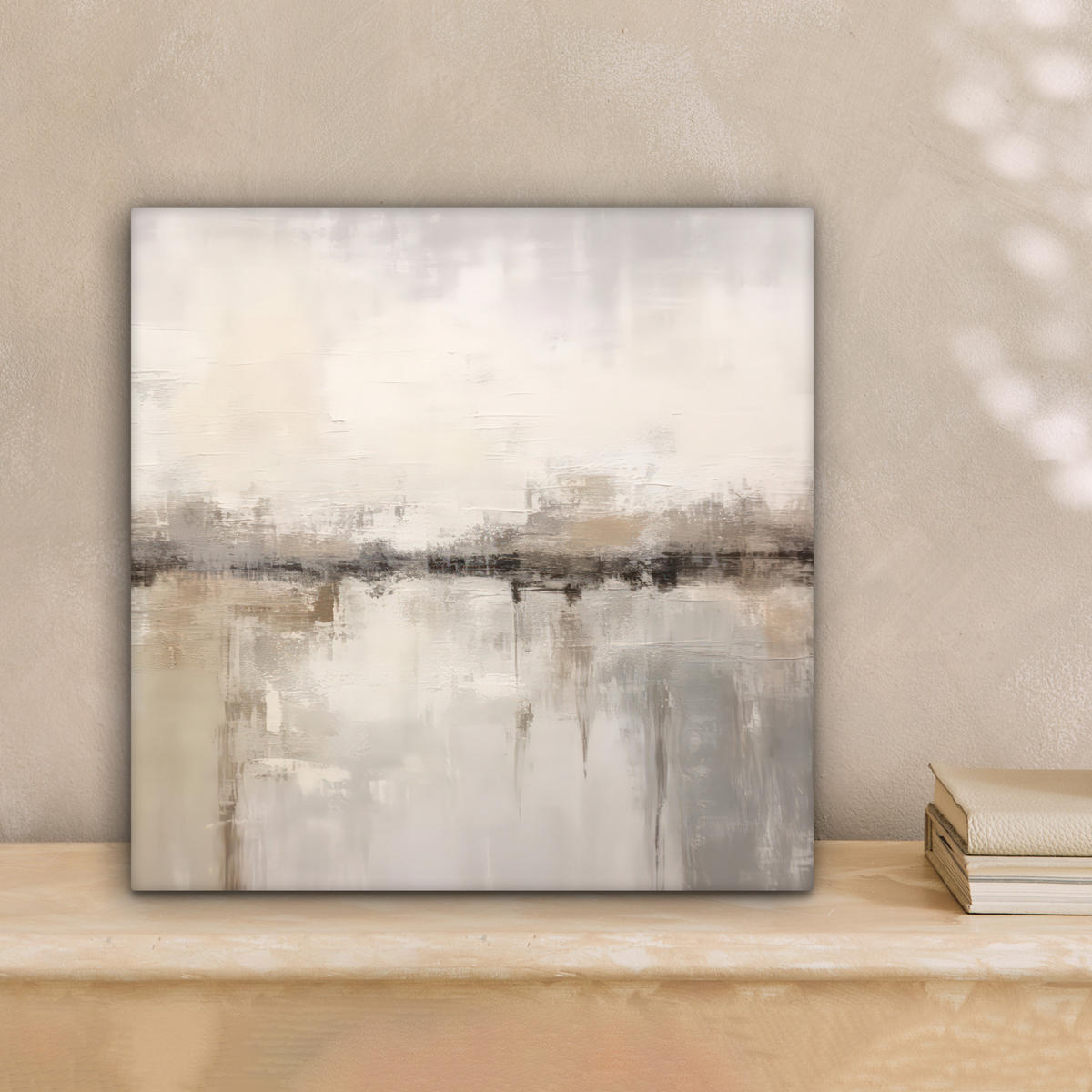 LEINWANDBILD Moderne Kunst - Abstrakt - Beige 20x20 cm - Beige, Textil (20/20cm) - MuchoWow
