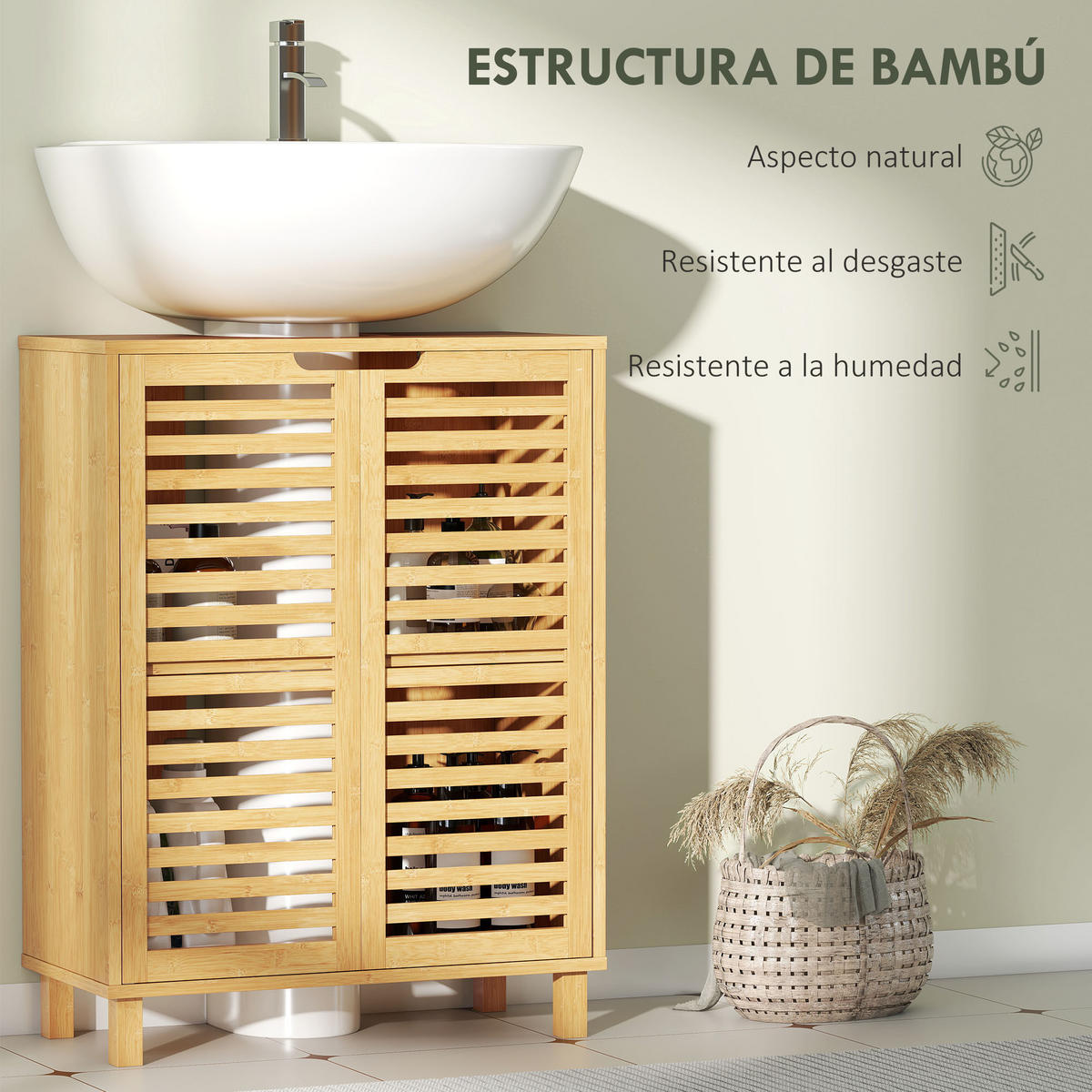 HÄNGESCHRANK Naturholz 1 Stück - Beige, Kunststoff (60/80/30cm) - GiPP