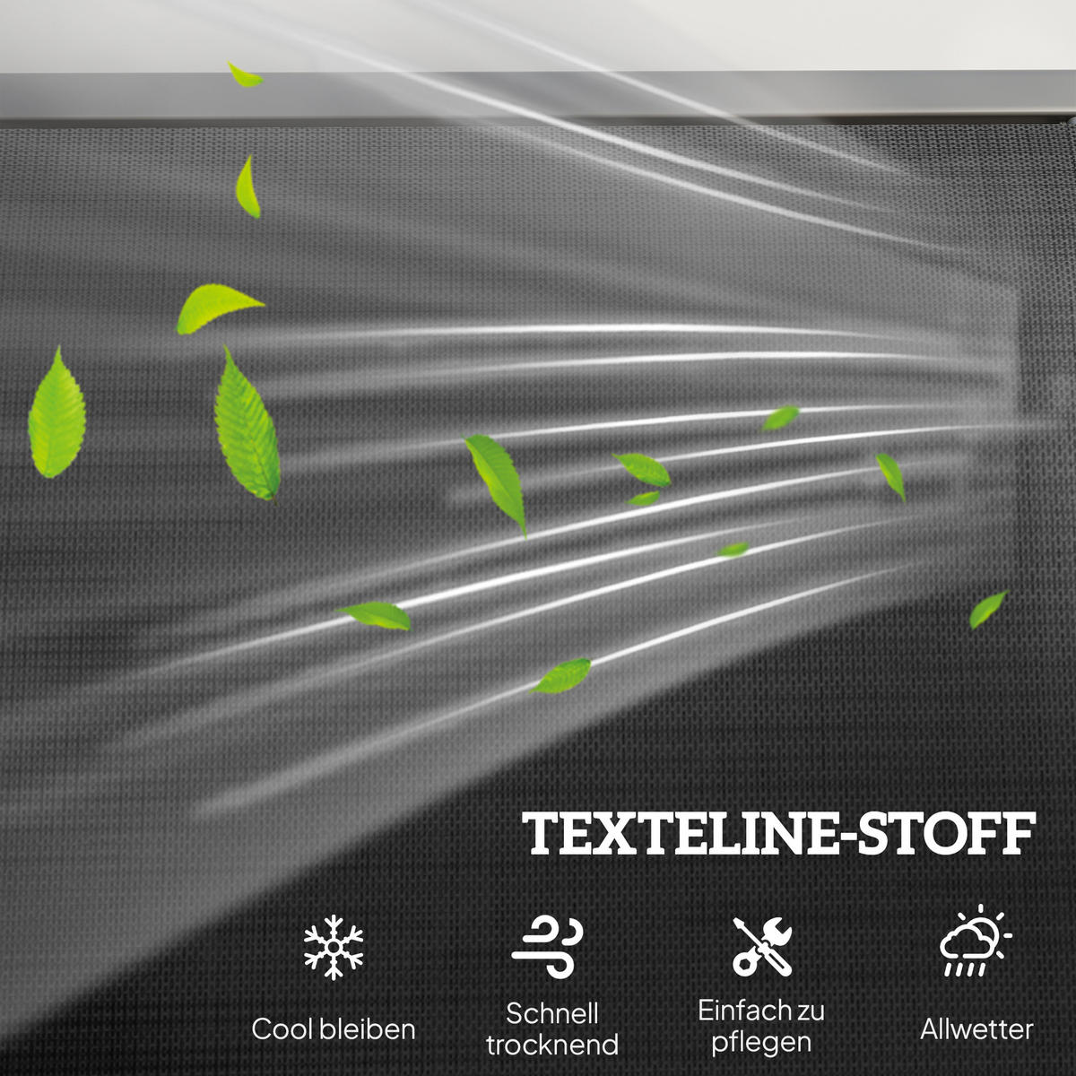 SCHAUKELSTUHL, 3-Sitzer Gartenbank, Metall, Dunkelgrau, 120 x 70 x 85 cm - Schwarz, Metall (70/85/147cm) - Outsunny