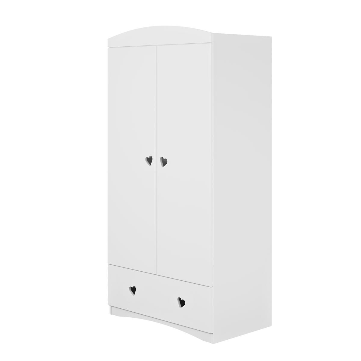 KINDERKLEIDERSCHRANK Julia 36/187/90 - Weiß, Holzwerkstoff (36/187/90cm) - Kocot Kids
