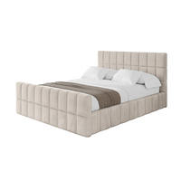 POLSTERBETT mit Bettkasten, Fußteil und Lattenrost, Boxbett ohne Matratze - AMEA-Z 200x200 Beige - Beige, Holzwerkstoff/Textil (200/200cm) - ALTDECOR