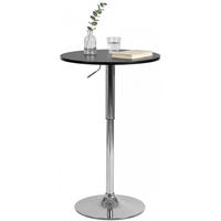 STEHTISCH rund 60 cm Holz schwarz - Chromfarben/Schwarz, Holz/Metall (60/60/85cm) - CLP