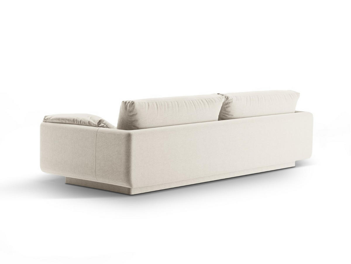SOFA Torino aus strukturiertem Stoff elfenbein 4 Sitzplätze - Ecru, Textil (250/83/103cm) - Micadoni