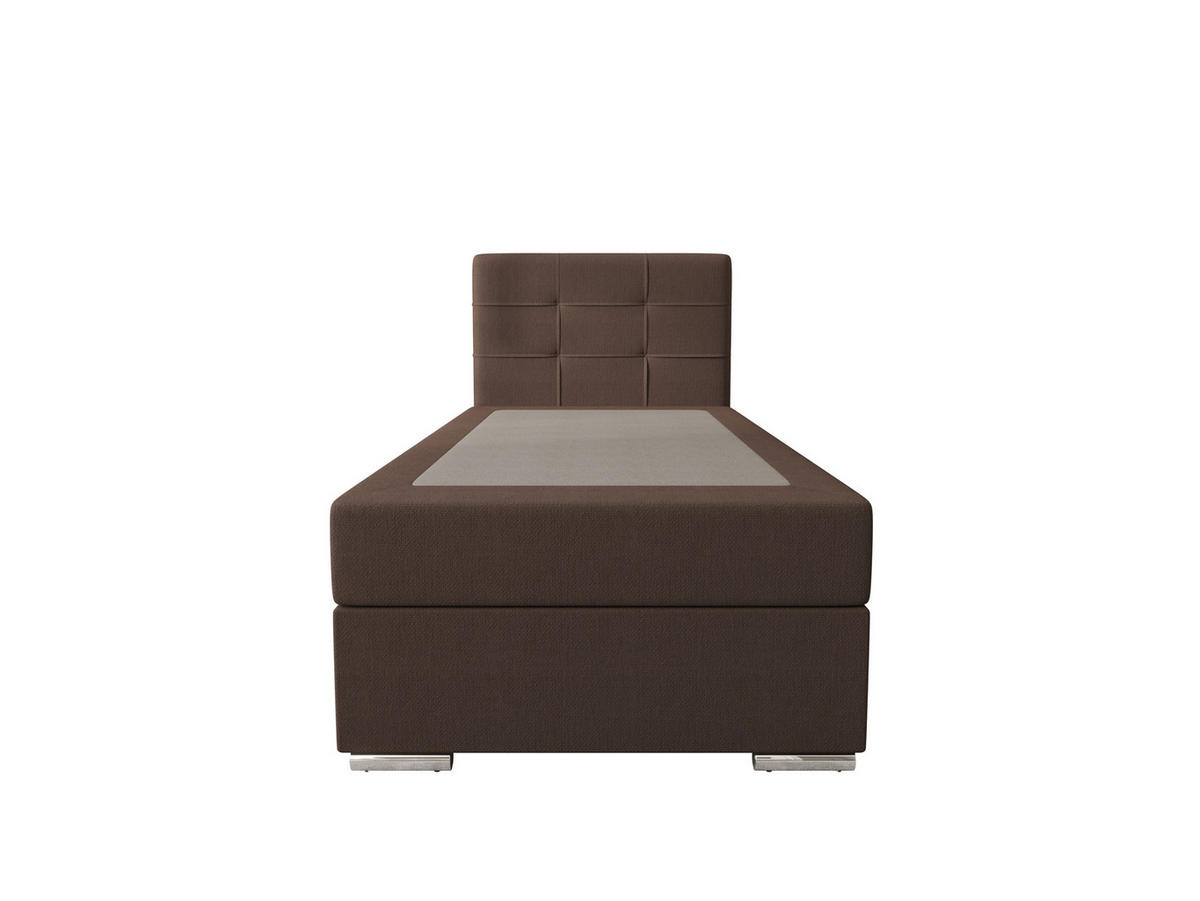 BOXBETT ZILANO 1 mit Matratze H3 und Topper 90x200 Cosmic 800 - Dunkelbraun, Holz/Textil (90/200cm) - Bedante