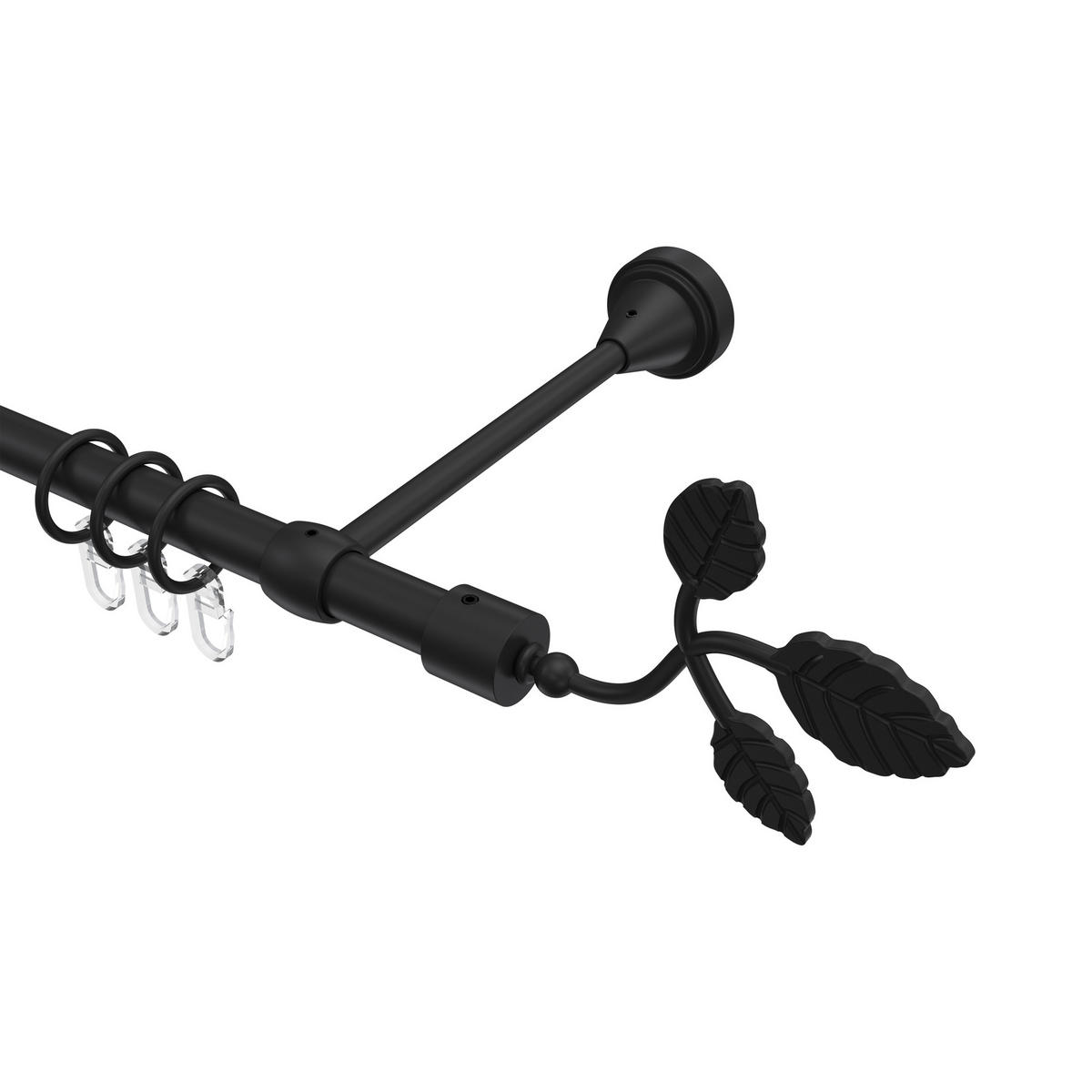 GARDINENSTANGE Primus Alessia 480 cm (geteilt in 3 x 160 cm), 1-läufig, 16 mm Ø Schwarz - Schwarz, Metall (480cm) - INTERDECO