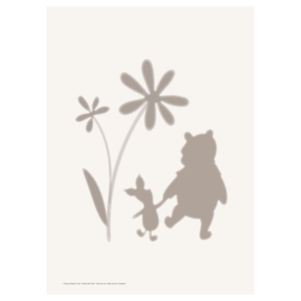 POSTER Disney's Winnie the Pooh & Piglet Flower Silhouettes - Beige, Papier (70/100/0.1cm) - Poster&Frame