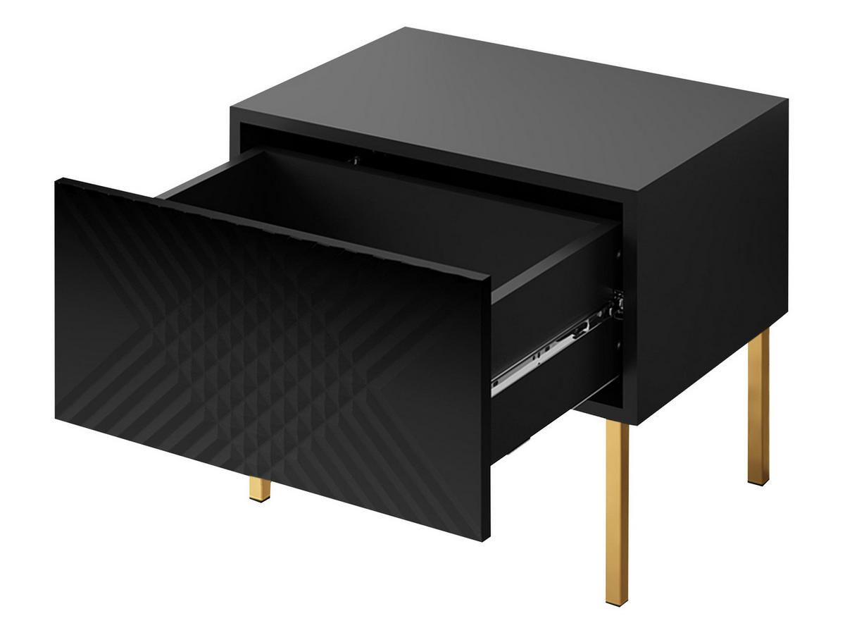 NACHTTISCH Exito 50 - Goldfarben/Weiß, Holzwerkstoff/Metall (50/46/35cm) - MIRJAN24