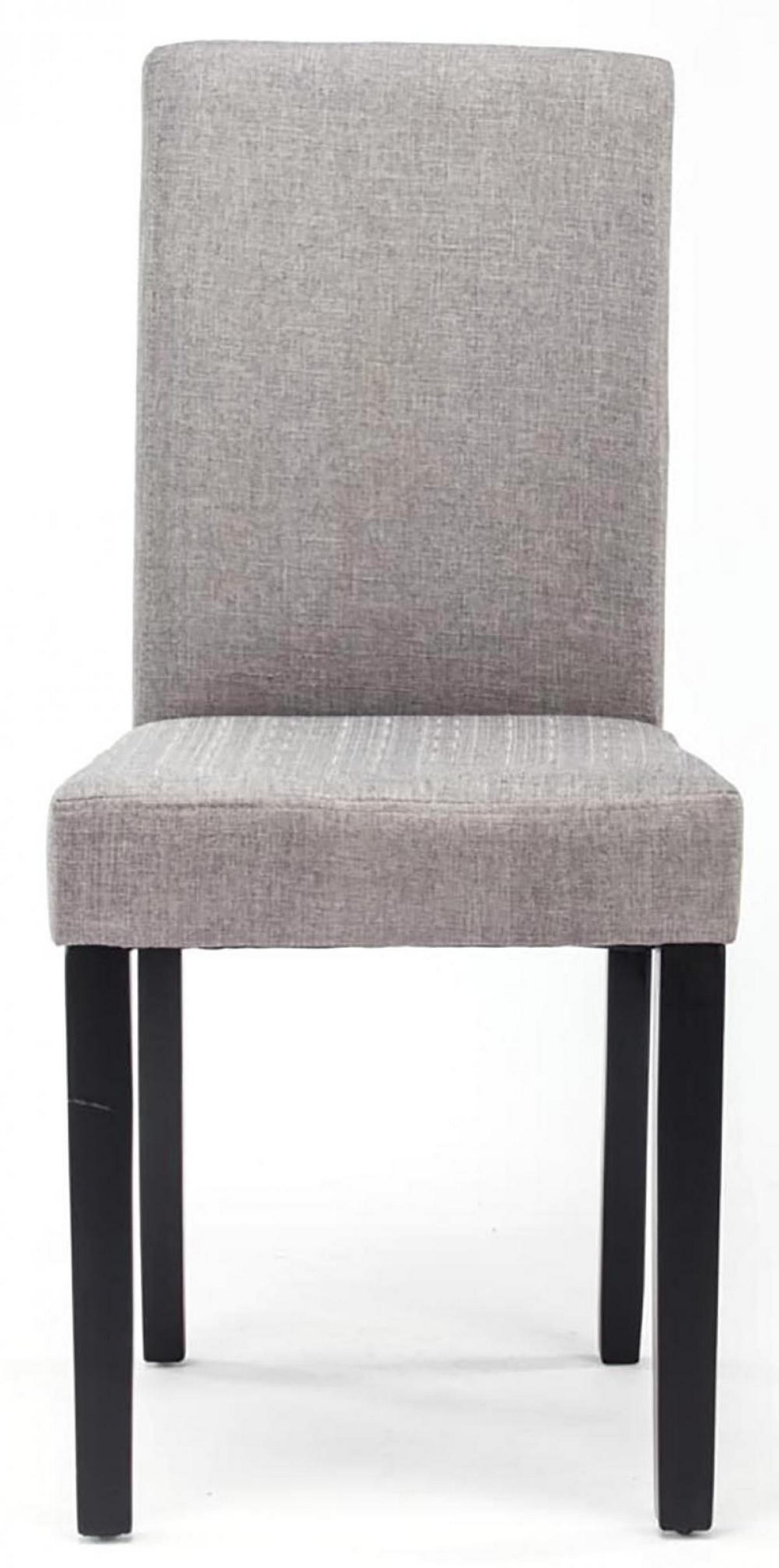 STUHL 2er Set Stoff hellgrau - Hellgrau/Schwarz, Holz/Textil (41/91/47cm) - CLP