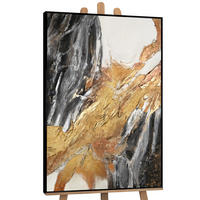 GEMÄLDE Goldene Symphonie Schattenfugenrahmen Schwarz 180x120 cm - Schwarz, Holz (180/120cm) - YS-art gallery