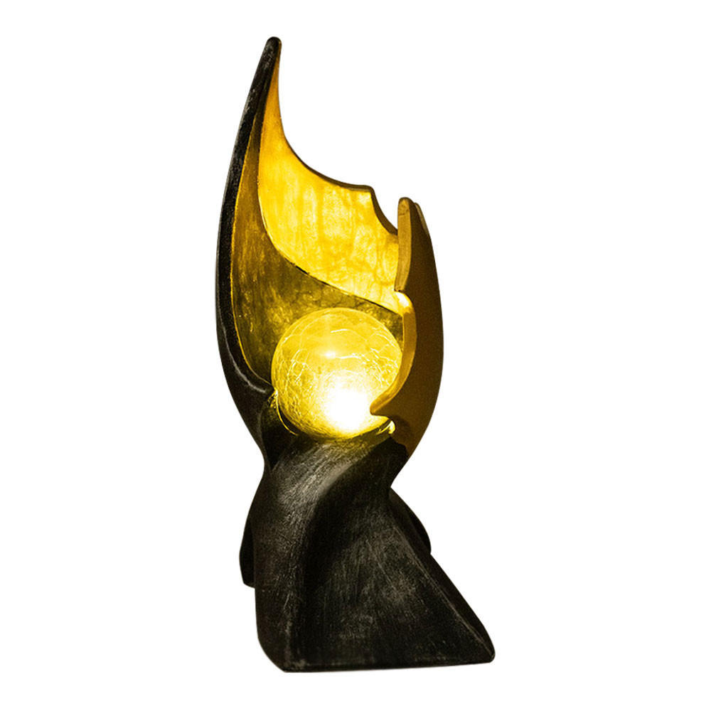 LED AUSSENLEUCHTE Solarleuchte Orange Glas - Goldfarben, Glas (15/14.5/36cm) - Globo Lighting
