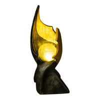 LED AUSSENLEUCHTE Solarleuchte Orange Glas - Goldfarben, Glas (15/14.5/36cm) - Globo Lighting