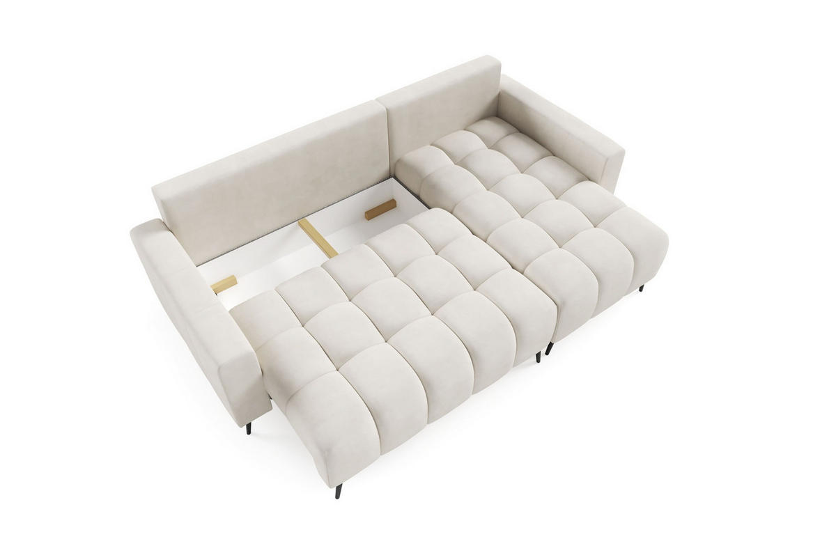 ECKSOFA - Sofa Forta mini - Ecru (Amon 17) - Ecru, Holz (232/148cm)