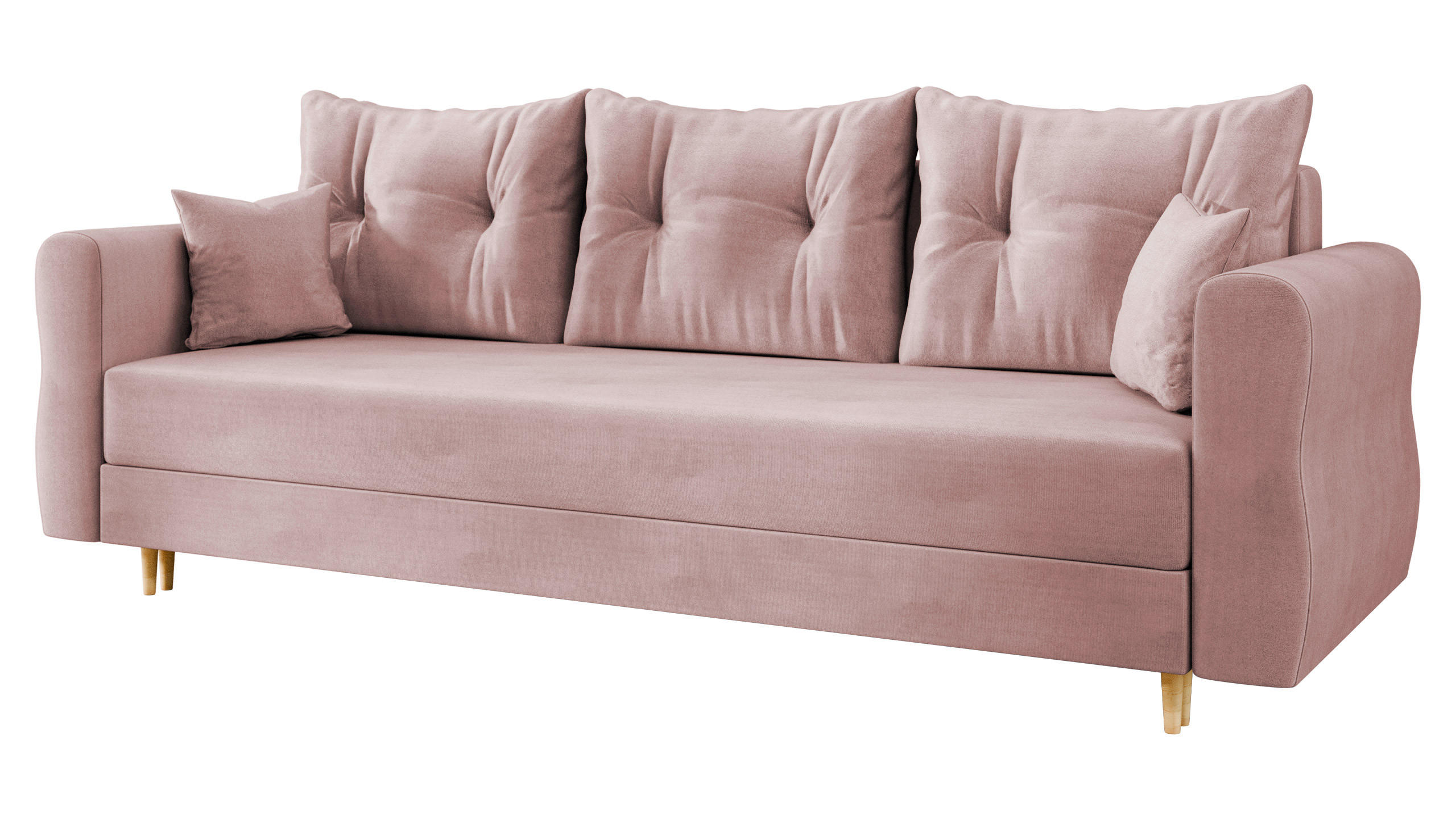 SCHLAFSOFA Zako S 3 - Naturfarben/Rosa, Holz/Textil (231/85/77cm) - MIRJAN24