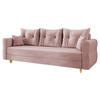 SCHLAFSOFA Zako S 3 - Naturfarben/Rosa, Holz/Textil (231/85/77cm) - MIRJAN24