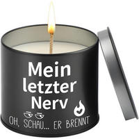 DUFTKERZE Metall Schwarz "Mein letzter Nerv" 9OZ - Schwarz, Paraffin (7.5cm)
